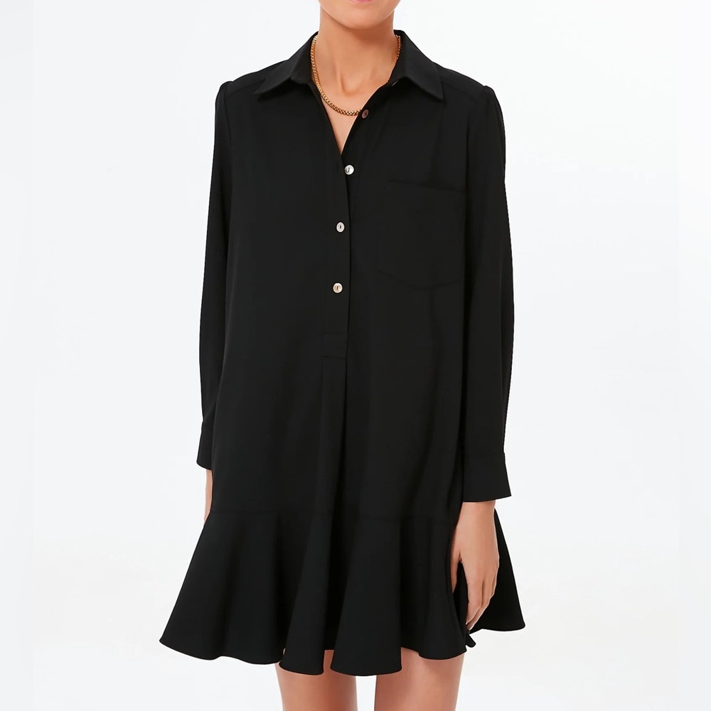 Tuckernuck Black Long-Sleeve Mini Shirt Dress